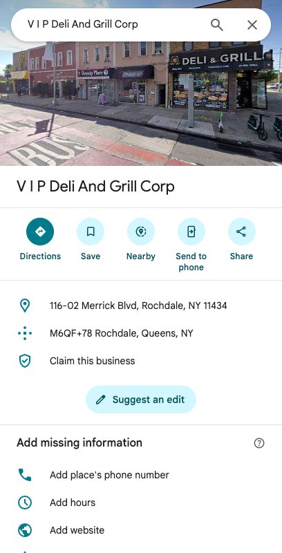 V.I.P Deli and Grill location